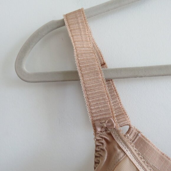 ELOMI Cate Full Cup Banded Bra in Hazel Plus Size Satin Neutral - Size 38K - Picture 4 of 15